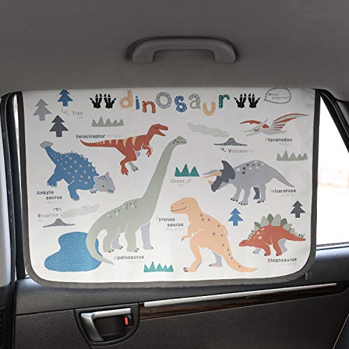 Magnet Car Sun Shade Curtain for Side Window for Baby Kids Children - Sunshade Protector Sun Blocker Blind (Dinosaur)