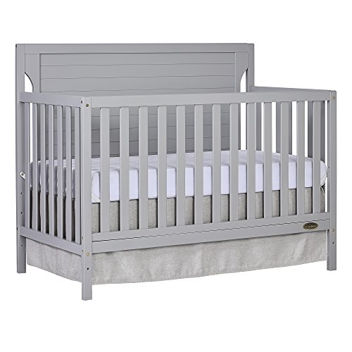 Dream On Me Cape Cod 5-in-1 Convertible Crib in Pebble Grey, Greenguard Gold Certified , 50x30x44 Inch (Pack of 1)