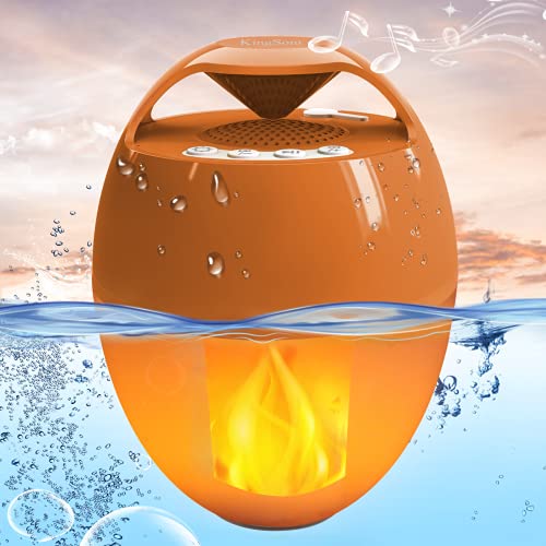 LanSuper Bluetooth Speakers with Flame Lights, Portable Pool Speaker IP68 Waterproof Floating, Rich Bass,HD Stereo Sound,Hands-Free Wireless Hot Tub Speaker for Shower Home Spa Outdoor