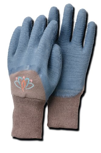 MAGID BE198T Bella Women's Gardening Thorn Glove, Blue, Latex, Medium(8), (1 Pair)