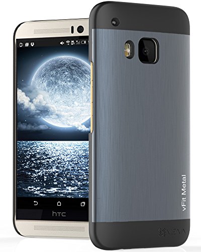 HTC One M9 Case, Vena [vFit] Metal Brushed Aluminum Durable Slim Fit Case Hard Cover for HTC One M9 (2015) - Space Gray & Black
