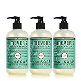Mrs. Meyer's Clean Day Liquid Hand Soap, Cruelty Free and Biodegradable Hand Wash Formula Made with Essential Oils, Basil Scent, 12.5 oz - Pack of 3