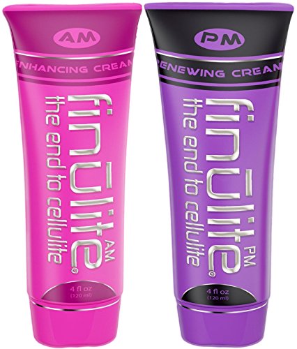 Finulite Cellulite Cream - AM/PM Skin Firming Duo | Remove Dimples, Fight Flab, Smooth and Tighten Loose Skin - 8 oz (Two 4 oz Tubes)