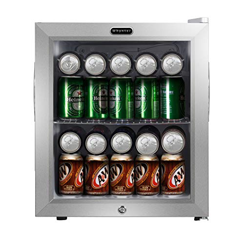 Whynter BR-062WS, 62 Can Capacity Stainless Steel Beverage Refrigerator with Lock, White