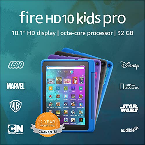 Amazon Fire HD 10 Kids Pro tablet, 10.1', 1080p Full HD, ages 6–12, 32 GB, (2021 release), named 'Best Tablet for Big Kids' by Good Housekeeping, Doodle