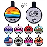 LYP - Our Original Soundless Pet ID Tag - Largest Line of Silicone Dog Tags - No More Jingling Dog Tags -Durable - Never Fades - Customized Deep Engraved Silicone (Sunset)