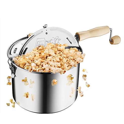 Great Northern Popcorn Original Stainless Steel Stove Top 6-1/2-Quart Popcorn Popper