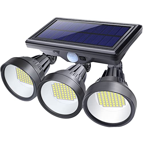 Solar Outdoor Lights, Kasonic ML5000 Motion Sensor Security LED High Brightness 7000K, IP65 Waterproof, Cordless, Flood Light for Garage Yard Garden Porch, 1 Pack