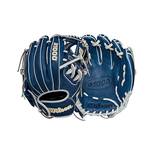 WILSON 2024 A1000 DP15 11.5” Infield Baseball Glove - Navy/Silver/Yellow, Right Hand Throw