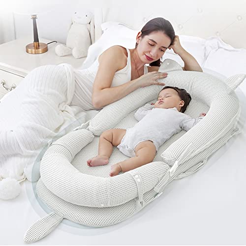 Bellababy Baby Lounger, Portable & Foldable Nest Bed Snuggle Co-Sleeper Support Seat, Soft & Breathable Mesh Surface, Perfect for Crib, Bassinet, Floor & Traveling(0-2 Years)