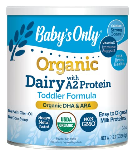 Baby's Only Organic Dairy with DHA & ARA Toddler Formula, 12.7 Oz (Pack of 6) | Non-GMO | USDA Organic | Clean Label Project Verified | Brain & Eye Health