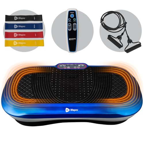 LifePro Vibration Plate Exercise Machine - Whole Body Workout Vibration Fitness Platform w/ Loop Bands - Home Training Equipment - Remote, Balance Straps, Videos & Manual