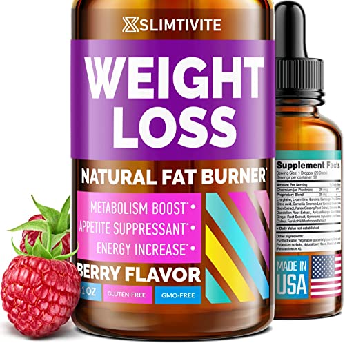 Slimtivite Weight Loss Drops - Diet Fat Effective Appetite Suppressant & Metabolism Booster Safe Proven Ingredients Non-GMO Burner Garcinia Cambogia 1 Fl.Oz., Brown, Fl Oz (Pack of 1)