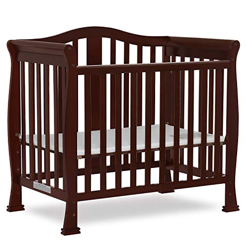 Dream On Me Addison 4-in-1 Convertible Mini Crib in Espresso, Greenguard Gold Certified, Non-Toxic Finishes, Built of New Zealand Pinewood, Comes with 1” Mattress Pad