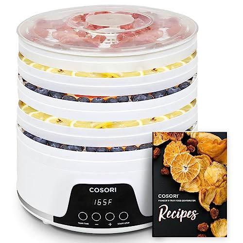 COSORI Food Dehydrator Machine for Jerky, 5 BPA-Free Trays Dryer with 48H Timer and 165°F Temperature Control, for Fruit, Herbs, Meat, Veggies and Dog Treats, Recipe Book, deshidratador de alimentos