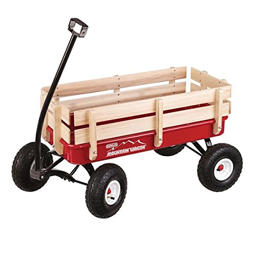 Duncan Mountain Wagon - Pull-Along Wagon for Kids with Wooden Panels, All Terrain Tires, Wide Grip Handle, Wide Wheel Base
