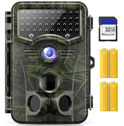 Vikeri 4K 32MP Trail Camera, Game Camera with Night Vision 0.1s Trigger Time Motion Activated 120°Wide Lens, IP66 Hunting Camera with 40pcs No Glow Infrared LED 2.4''LCD for Wildlife Monitoring