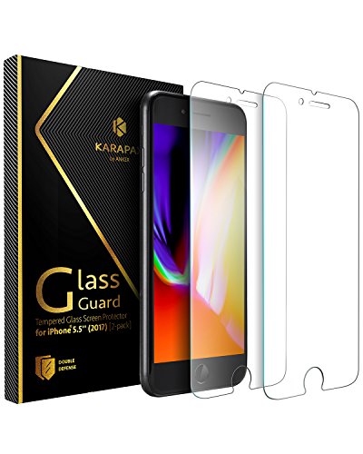 XINKSD Protector GlassGuard for iPhone 8 Plus / 7 Plus with Double Defence Technology and Tempered Glass [2 Pack]