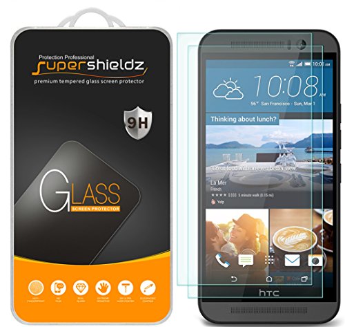 (2 Pack) Supershieldz Designed for HTC One M9 Tempered Glass Screen Protector, Anti Scratch, Bubble Free