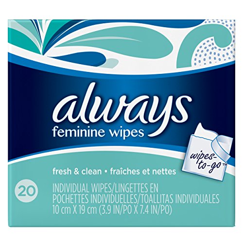 Always Lightly Scented Wipes-to-Go for Women, 20 Count
