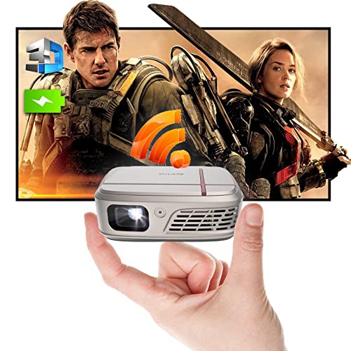 Mini Pocket Projector,CAIWEI Pico 3D Projector Built in Battery&Speaker,1080P Support Portable Wireless Movie Video DLP HD Projector,Compatible with iPhone,Android,Fire Stick,USB,HDMI,Auto Keystone