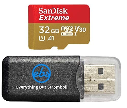 SanDisk 32GB Micro SDHC Memory Card Extreme Works with GoPro Hero 7 Black, Silver, Hero7 White UHS-1 U3 Bundle with (1) Everything But Stromboli Micro Card Reader
