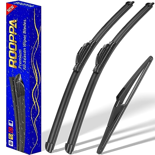 3 wipers Replacement for 2014-2021 Nissan Rogue, Windshield Wiper Blades Original Equipment Replacement - 26'/17'/12' (Set of 3) U/J HOOK