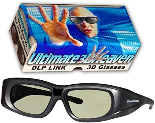 Ultra-Clear HD 144 Hz DLP Link 3D Active Rechargeable Shutter Glasses for All 3D DLP Projectors - BenQ, Optoma, Dell, Mitsubishi, Samsung, Acer, Vivitek, NEC, Sharp, ViewSonic & Endless Others!