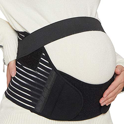 NeoTech Care Belly Band Pregnancy Support Maternity Belt | Pregnancy Must Haves for Pregnant Women | Supporting Abdomen, Waist, Pelvis & Back (Size L, Black Color)