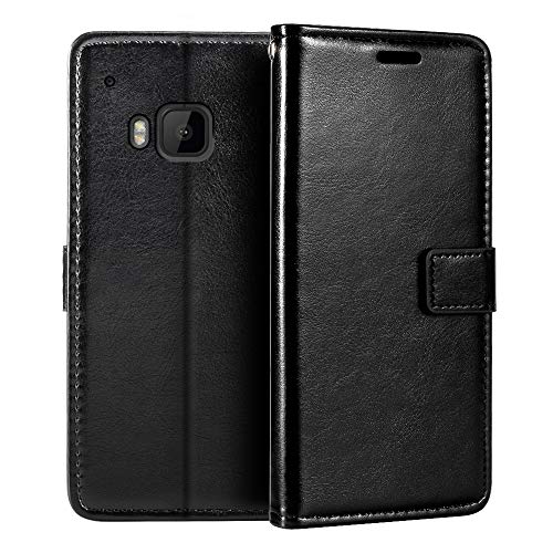 HTC One M9 Wallet Case, Premium PU Leather Magnetic Flip Case Cover with Card Holder and Kickstand for HTC M9
