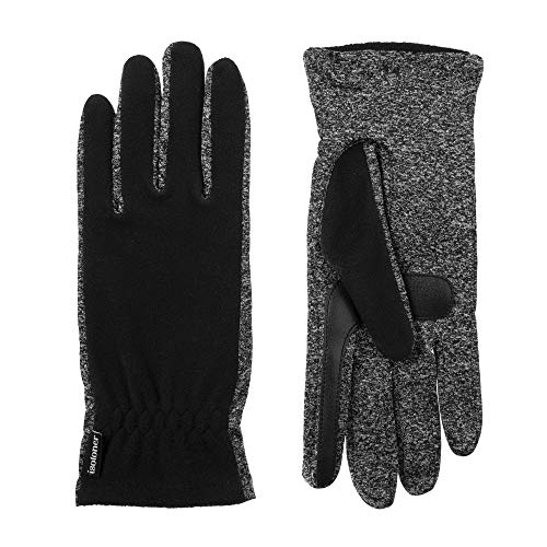 isotoner Women's Unlined Water Repellant Touch Screen Gloves, Black, One Size
