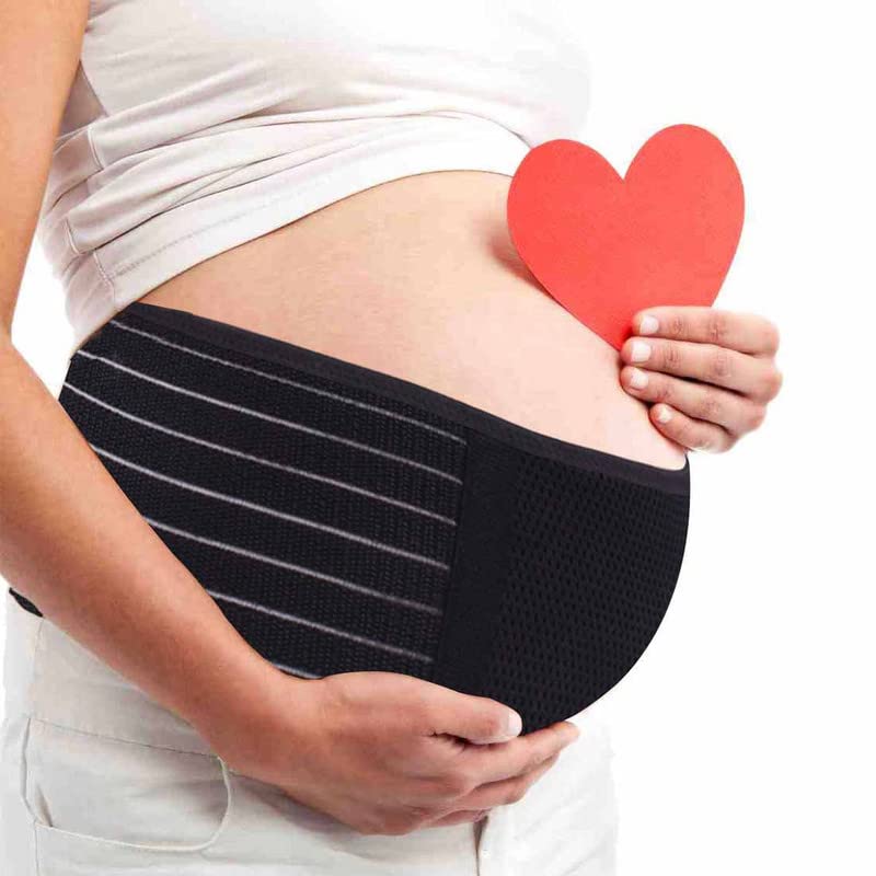 AIWITHPM Belly Band for Pregnancy Maternity Belt Pregnancy Support Belt Bump Band Abdominal Brace Belt - Relieve Lower Back, Pelvic and Hip Pain (Black/One size)