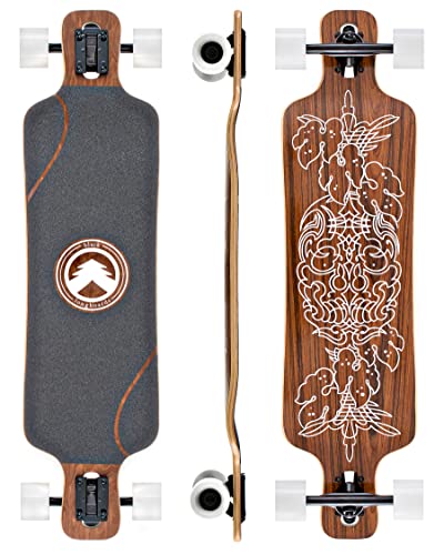 Black Longboard: Long Boards Skateboard for Adults & Teens - 38 inch Long Board for Cruising, Carving & Freestyle Fun. Longboard Skateboard for Beginners, Intermediate, Advanced Riders (Samurai)