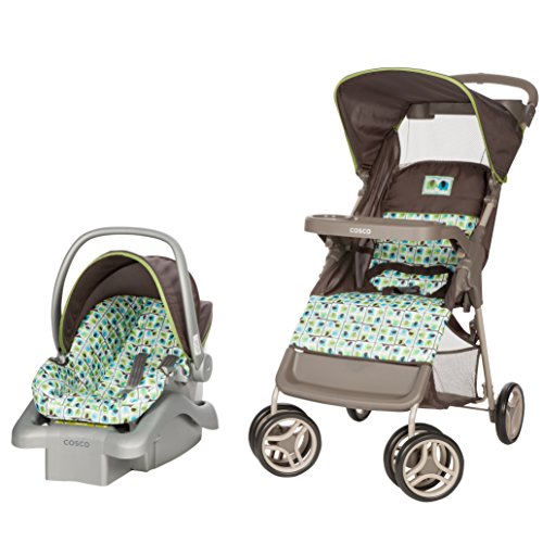 Cosco Lift & Stroll Travel System - Car Seat and Stroller – Suitable for Children Between 4 and 22 Pounds, Elephant Squares