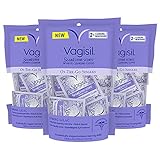 Vagisil Scentsitive Scents On-The-Go Feminine Cleansing Mini Wipes, pH Balanced, Spring Lilac, Individually Wrapped, 16 Count, Pack of 3