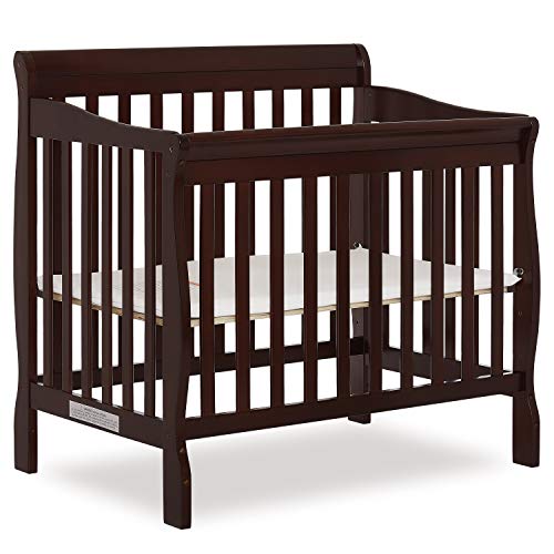 Dream On Me Aden 4-in-1 Convertible Mini Crib In Espresso, Greenguard Gold Certified, Non-Toxic Finish, New Zealand Pinewood, With 3 Mattress Height Settings