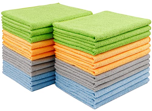 AIDEA Cleaning Cloth-24PK, Premium All-Purpose Microfiber Towels, Soft & Absorbent Cleaning Cloth, Lint Free Streak Free Wash Cloth for House, Kitchen, Car-(12in.x16in.)