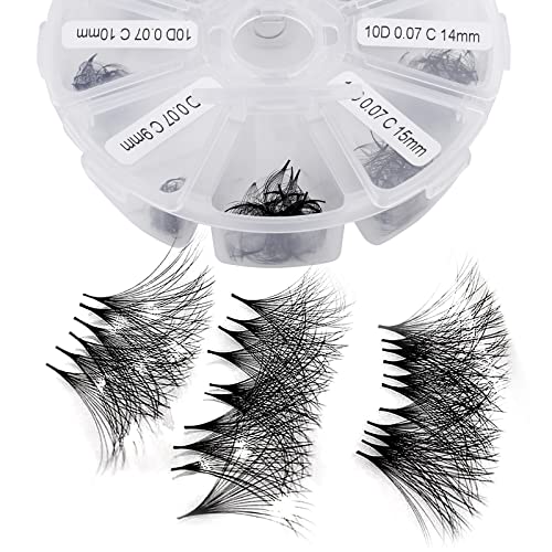 Premade Fans Eyelash Extension 500 Fans Handmade Loose Volume Lashes Mutiple Options 10D Pre-made Fans 0.07mm Thickness C/D Curl 9-16mm/13-20mm Volume Eyelash Extensions by WENDYLASHES