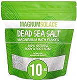 Magnesium Flakes for Bath Soak – Bath Salts for Pain Relief – Dead Sea Salt – Bath Salt – Massive 10 LBS of Dead Sea Salts for Soaking - Absorbs Faster Than Epsom Salts for Soaking