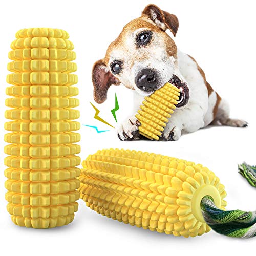 Carllg Dog Chew Toys for Aggressive Chewers, Indestructible Tough Durable Squeaky Interactive Dog Toys, Puppy Teeth Chew Corn Stick Toy for Small Meduium Large Breed