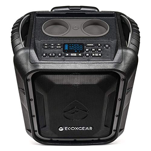 ECOXGEAR EcoBoulder+ GDI-EXBLD810 Rugged Waterproof Floating Portable Bluetooth Wireless 100 Watt Speaker and PA System (Gray)