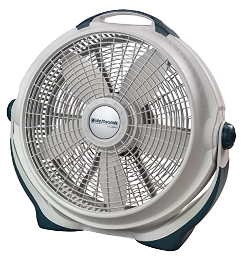 Lasko Wind Machine Air Circulator Floor Fan, 3 Speeds, Pivoting Head for Large Spaces, 20', 3300, White