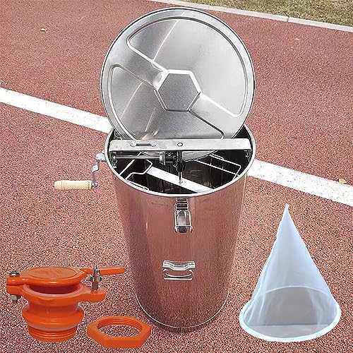 BACHIN Honey Extractor （Upgrades）- 2 Two Frame Stainless Steel Manual Crank Honey Extractor Equipment, Honey Bee Spinner Beekeeping