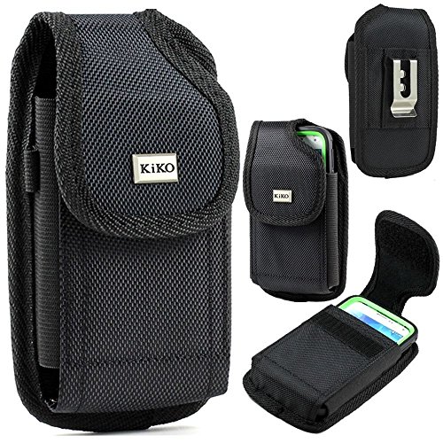 XXL Size Samsung Galaxy S6, S6 Edge, S5, HTC ONE M9,M8S, M8 Premium Vertical Nylon Belt Clip Holster Pouch Case Cover (Fits Phone with Otter Box Defender/LIFEPROOF/Extended Battery or Thick Case