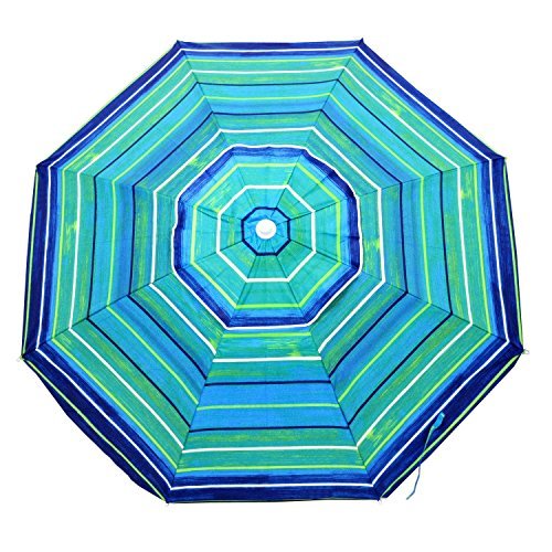 Shadezilla Platinum 6.5 ft Polyester 100 UPF Beach Umbrella with Vent & Tilt
