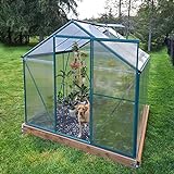 WACASA Aluminum Greenhouse Kit for Outdoors/Backyard,8 x 6-Ft Polycarbonate Walk-in Greenhouse,Garden Greenhouses for Plant Grow Winter