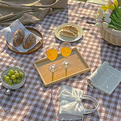 RUIBOLU Extra Large Picnic Blanket Beach Blankets, 80''x60'' Picnic Mat Waterproof Sand Proof Foldable Portable for Outdoor Camping Hiking Travel Grass Park Music Festival Lawn Mats (Brown)