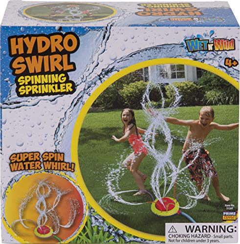 Hydro Swirl Spinning Sprinkler, Kids Backyard Splashing Water Play Outdoor Toy from TIDAL STORM w/ Wiggle Tubes