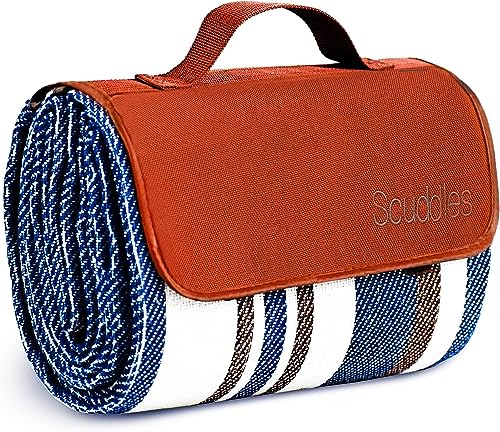 scuddles Picnic Blankets Dual Layers Picnic Blanket Outdoor Water-Resistant Handy Mat Tote Spring Summer Camping Blanket Great for The Beach