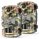 WOSODA【2 Pack】 Trail Game Camera, 16MP 1080P Waterproof Hunting Scouting Cam for Wildlife Monitoring with Night Vision LY123 (2 Pack)